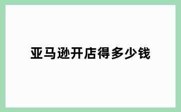 亚马逊开店得多少钱