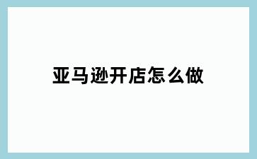 亚马逊开店怎么做