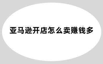 亚马逊开店怎么卖赚钱多