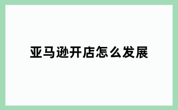 亚马逊开店怎么发展