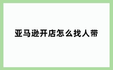亚马逊开店怎么找人带