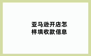 亚马逊开店怎样填收款信息