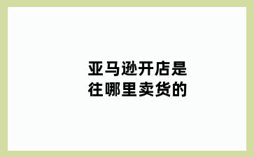 亚马逊开店是往哪里卖货的