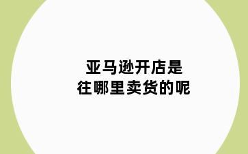 亚马逊开店是往哪里卖货的呢