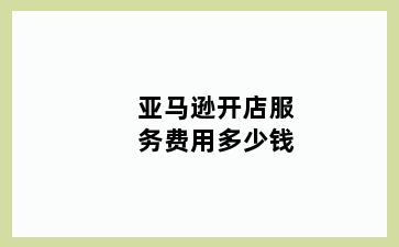 亚马逊开店服务费用多少钱