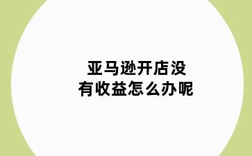 亚马逊开店没有收益怎么办呢