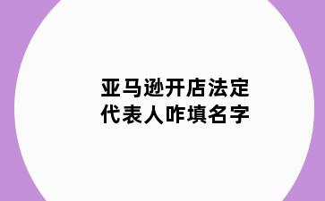 亚马逊开店法定代表人咋填名字