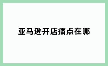 亚马逊开店痛点在哪