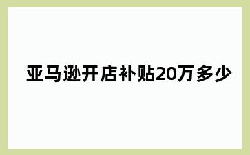 亚马逊开店补贴20万多少
