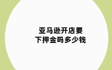 亚马逊开店要下押金吗多少钱