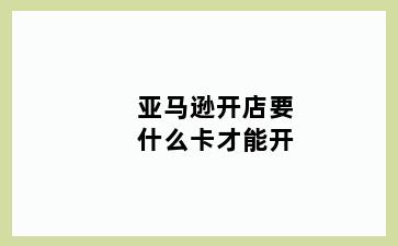 亚马逊开店要什么卡才能开