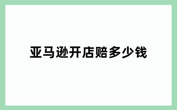 亚马逊开店赔多少钱