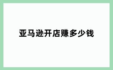 亚马逊开店赚多少钱