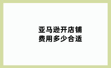 亚马逊开店铺费用多少合适