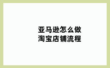亚马逊怎么做淘宝店铺流程