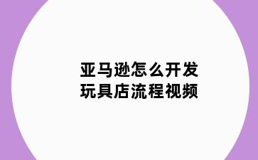 亚马逊怎么开发玩具店流程视频