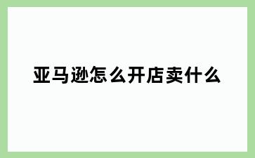 亚马逊怎么开店卖什么