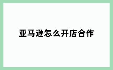 亚马逊怎么开店合作