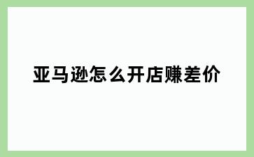 亚马逊怎么开店赚差价