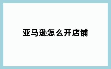 亚马逊怎么开店铺