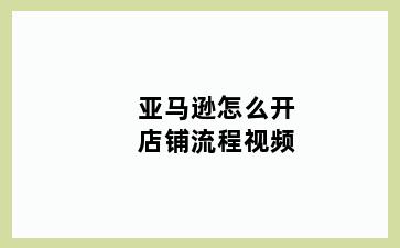 亚马逊怎么开店铺流程视频