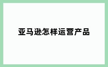 亚马逊怎样运营产品