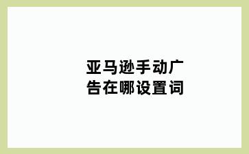 亚马逊手动广告在哪设置词