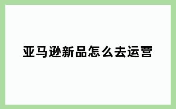 亚马逊新品怎么去运营