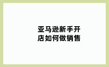 亚马逊新手开店如何做销售