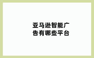 亚马逊智能广告有哪些平台