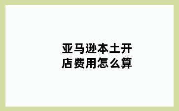 亚马逊本土开店费用怎么算