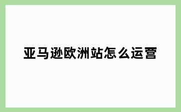 亚马逊欧洲站怎么运营