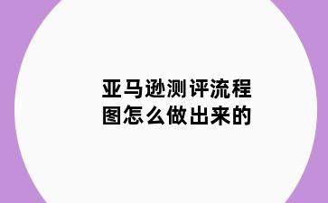 亚马逊测评流程图怎么做出来的