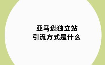 亚马逊独立站引流方式是什么