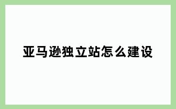 亚马逊独立站怎么建设