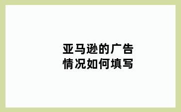 亚马逊的广告情况如何填写