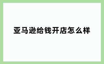 亚马逊给钱开店怎么样