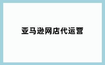 亚马逊网店代运营