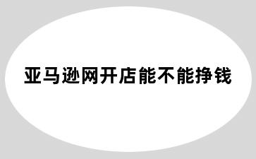 亚马逊网开店能不能挣钱