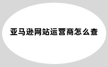 亚马逊网站运营商怎么查