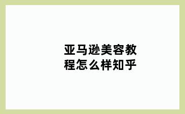 亚马逊美容教程怎么样知乎