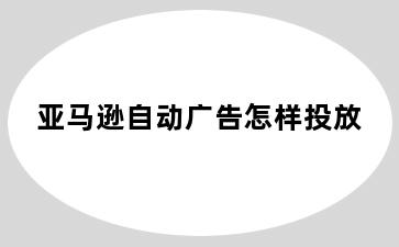 亚马逊自动广告怎样投放
