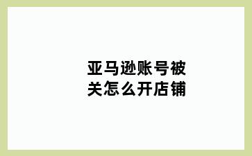亚马逊账号被关怎么开店铺