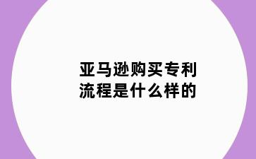 亚马逊购买专利流程是什么样的
