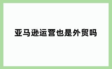 亚马逊运营也是外贸吗