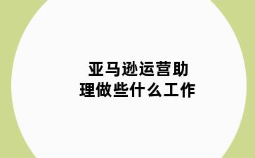 亚马逊运营助理做些什么工作