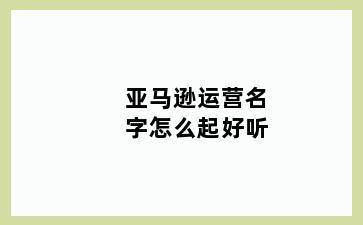 亚马逊运营名字怎么起好听