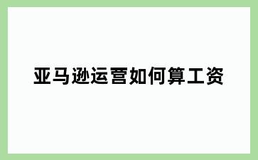 亚马逊运营如何算工资
