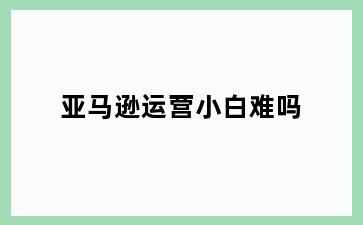 亚马逊运营小白难吗