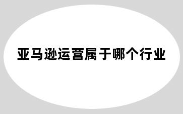 亚马逊运营属于哪个行业